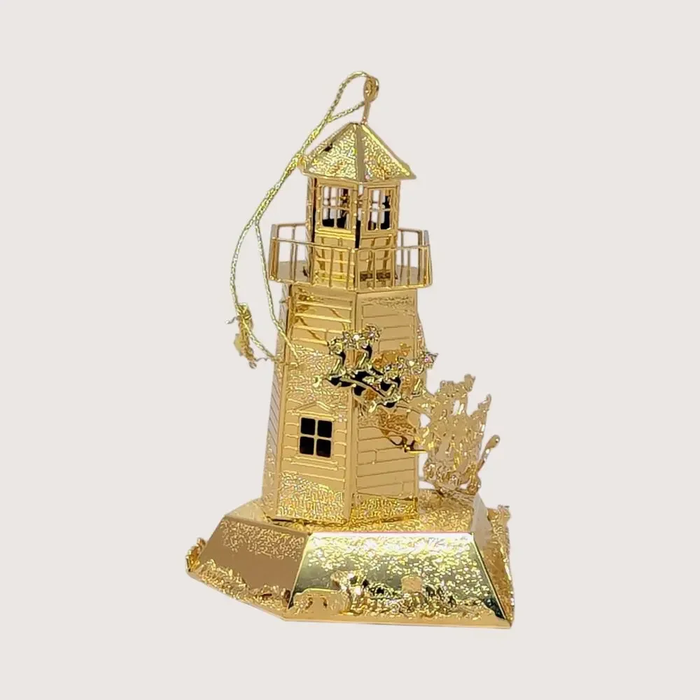 1998 Danbury Mint Gold Lighthouse Ornament